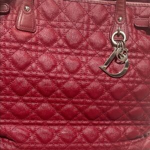 Dior Red leather Tote Bag